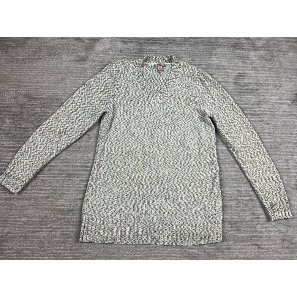 White Stag Sweater Womens M Tusk V-Neck Marled Knit Pullover WL42007 Long Sleeve